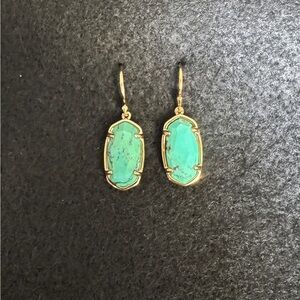 Kendra Scott Lee 18k Gold Vermeil Drop Earrings in Turquoise Brand New